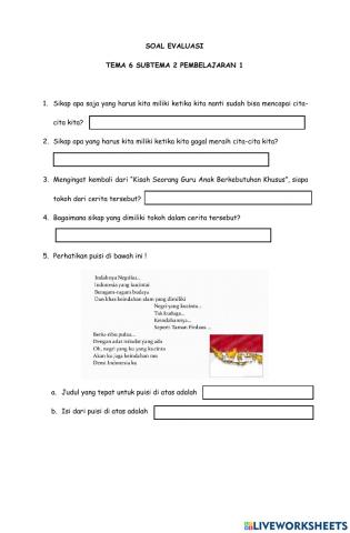 Evaluasi tema 6 subtema 2 pb 1