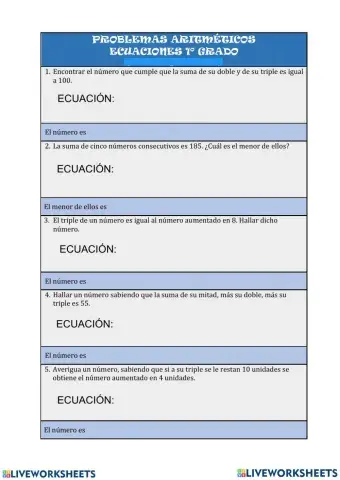Problemas de ecuaciones de 1º grado