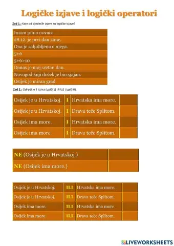 Logicke izjave i logicki operatori