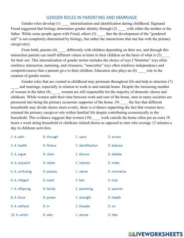 Unit 6.2 - Reading - Fill in the blank
