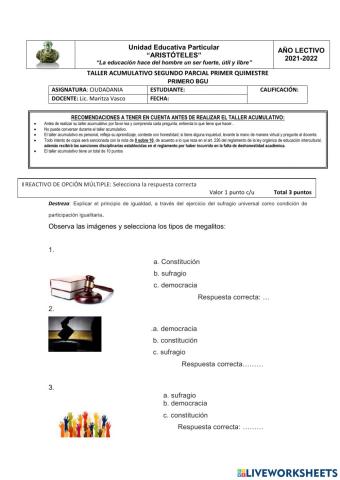 Taller acumulativo ciudadania primero bgu iip iq