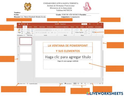 Elementos de la ventana de powerpoint