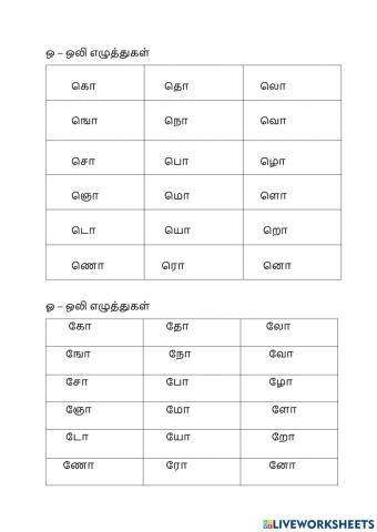 Uyir Ezhuthukal letters