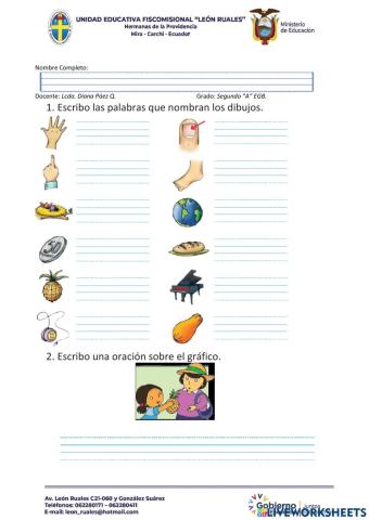 Ejercicios de escritura