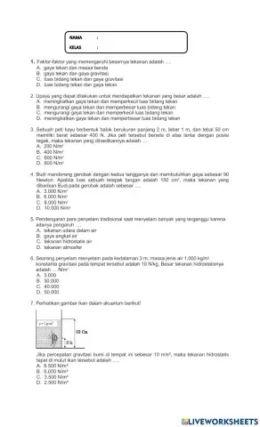 Tekanan zat padat dan zat cair