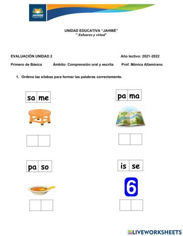 Evaluación Unidad 2