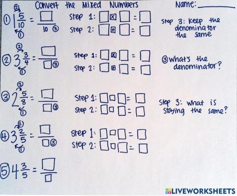 Coverting Mixed Numbers