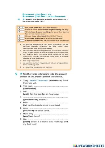 Present perfect simple present perfect continuous