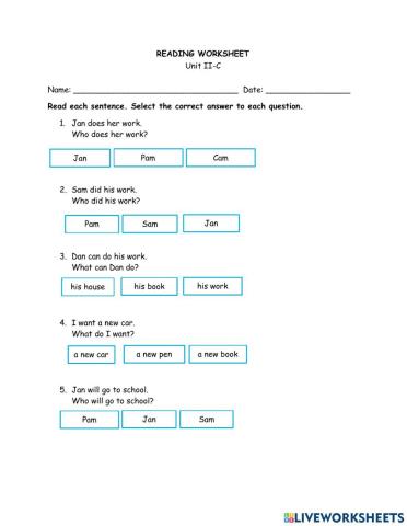 Reading unit ii-c