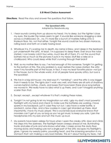 Word Choice-Fig Language-Poetry Exit Ticket