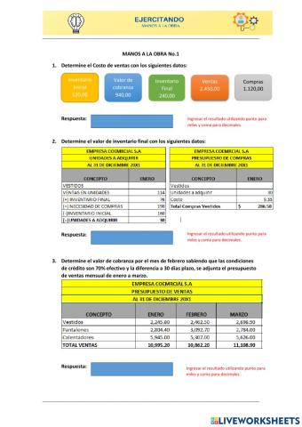 Ejercicios Presupuestal