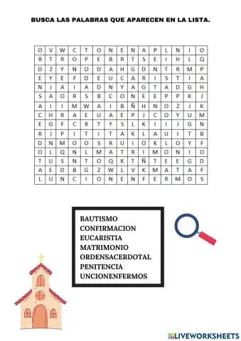 Busca las palabras que aparecen en la lista.