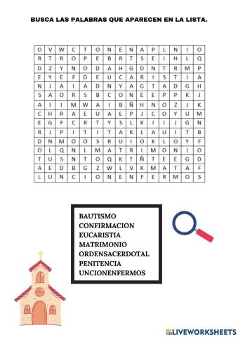 Busca las palabras que aparecen en la lista.