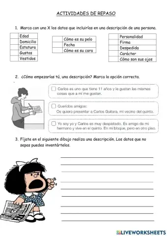 Descripciones y direcciones