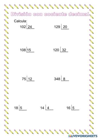 Decimales cero en el cociente
