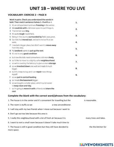 B1+ unit 1b - vocabulary