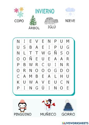Vocabulario  invierno
