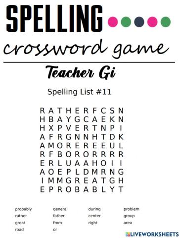 Spelling List -11