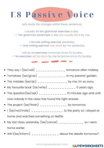 E8 Passive voice