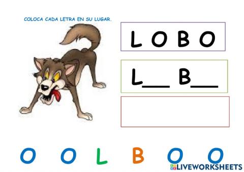 Pedro y el lobo: Completar palabra