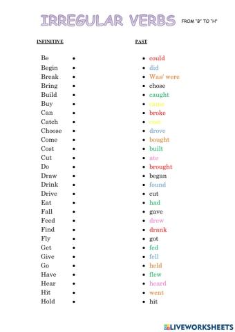 Irregular verbs