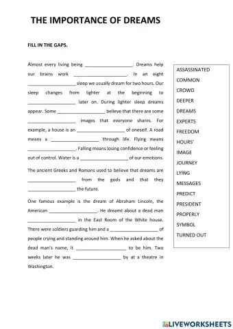 The importance of dreams