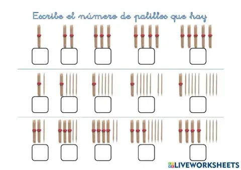 Números y sumas con palillos