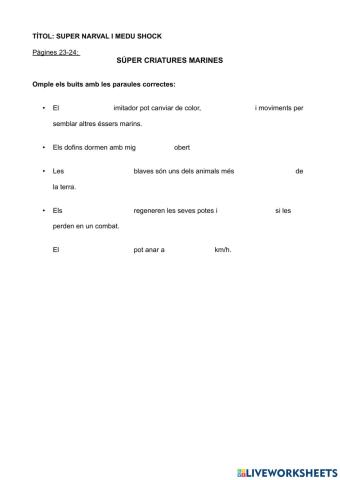 Súper criatures marines