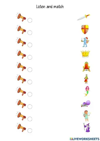 Listen and match fairy tales characters