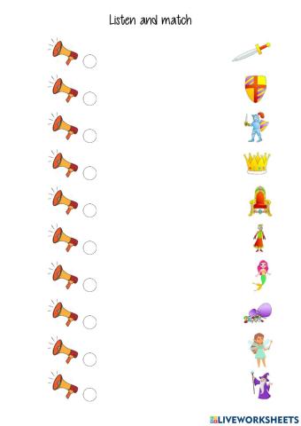 Listen and match fairy tales characters