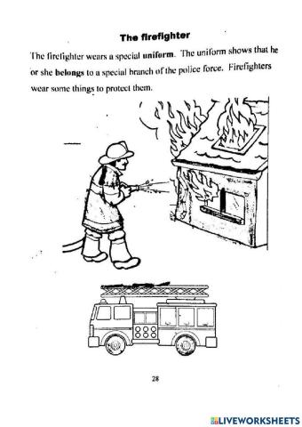 The Firefighter - Community Helpers - Worksheet - Social Studies