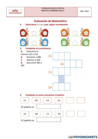 Evaluación del primer quimestre