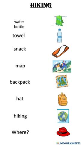 Hiking vocabulary