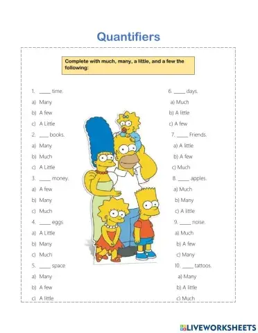 Quantifiers: Much, Many, A few
