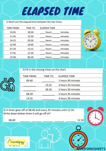 Elapsed Time Worksheet C