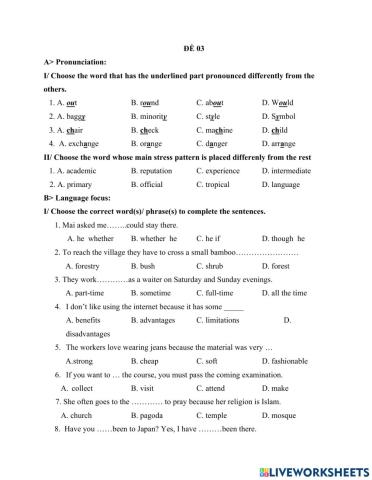 Test 3 english 9