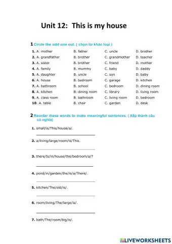 Unit 12 This is my house lesson 3