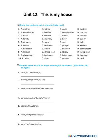 Unit 12 This is my house lesson 3