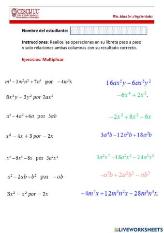 Multiplicación de Polinomios