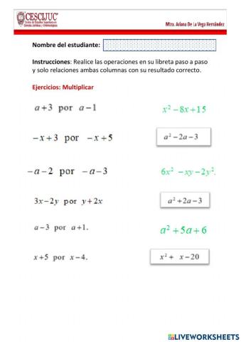 Multiplicacion de polinomios