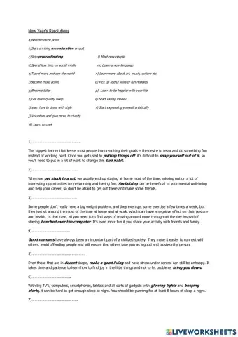 New Year's Resolutions