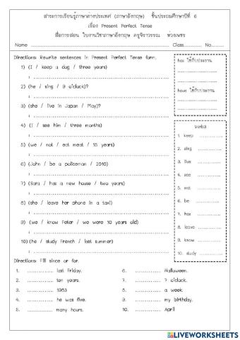 Present perfect tense 3