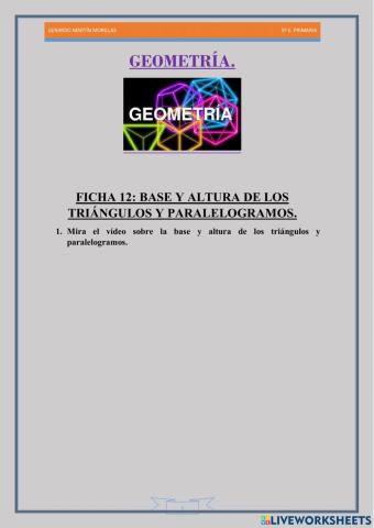 Geometría. Ficha 12.