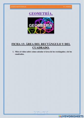 Geometría. Ficha 13.