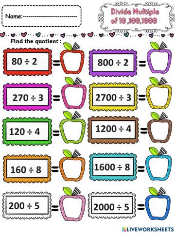 Divide Multiple of 10 ,100,1000