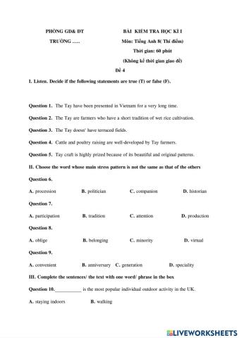 E8 end-of-term test 4