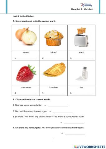 Worksheet Unit 5 - Grade 3