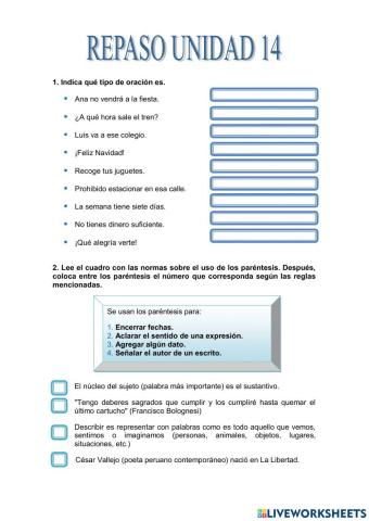 Repaso unidad 14