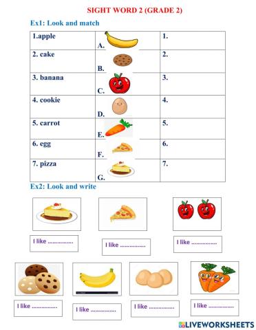 Sight word 2 (grade 2)