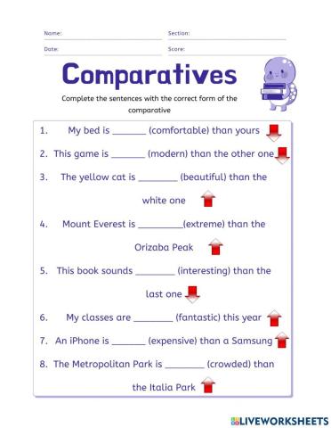 Long adjective Comparatives